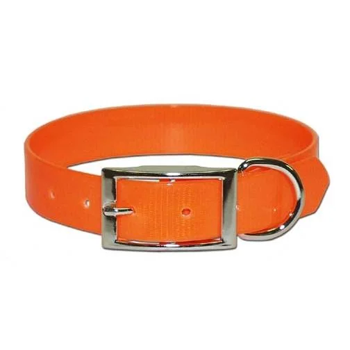 high-visibility-durable-dog-collar-primary-1 Leather Brothers Inc. DBA Omnipet Omnipet Sunglo Collar 1" x 27" Orange