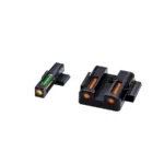 North Pass Ltd. Hiviz HIVIZ Litewave H3 Tritium/Litepipe Handgun Sight Set for S&W M&P Green with Orange Ring Front Orange