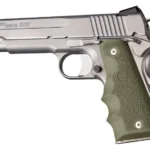Hogue Inc. Hogue 1911 Govt. Model Grip with Finger Grooves - OD Green Rubber