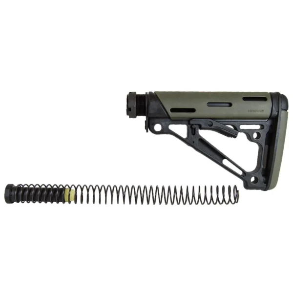 Hogue Inc. Hogue AR-15/M-16 OM Collapsible Buttstock Assembly with Buffer Tube and Hardware-OD Green Rubber