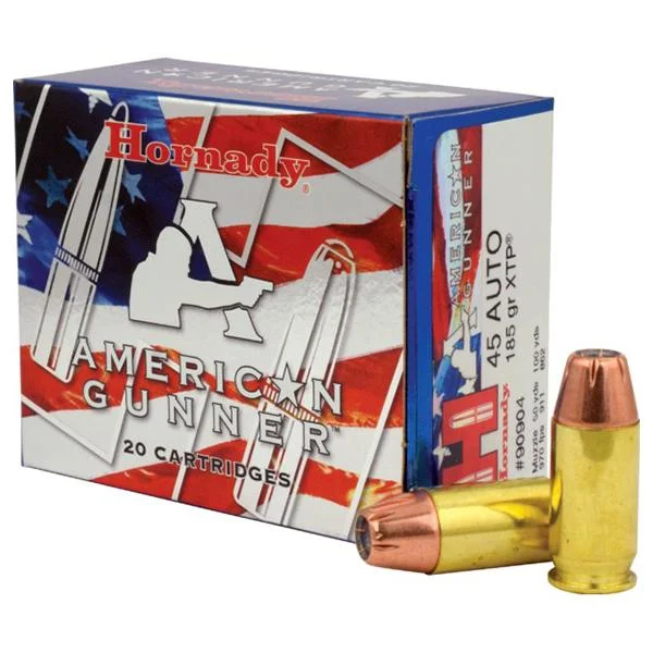 hornady-american-gunner-45-acp-185gr-xtp-ammo-primary Hornady HRNDY AG 45ACP 185GR XTP 20/200