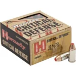 Hornady Mfg Hornady Critical Defense Handgun Ammunition .32 Auto 60gr FTX 1000 fps 25/ct