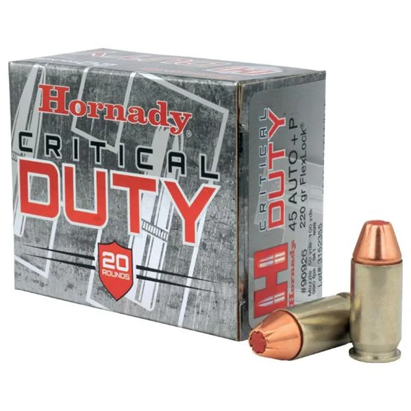 Hornady HRNDY 45ACP +P 220GR CRT DUTY 20/200