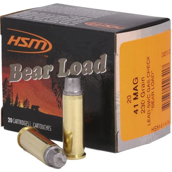 Hunting Shack DBA HSM Munitions HSM Bear Load Hard Cast Handgun Ammunition .41 Rem Mag 230gr SWC Gas Check 1233 fps 20/ct
