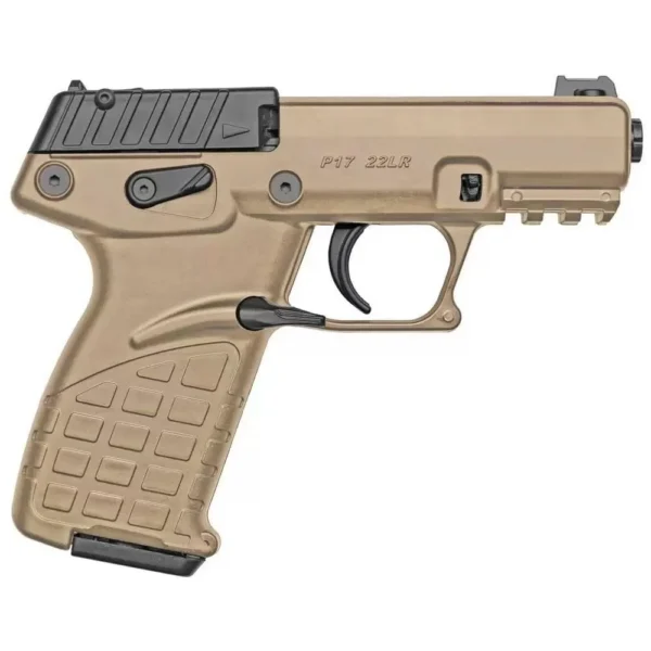 KelTec Kel-Tec P17 Compact 22LR Pistol Threaded Barrel Tan Polymer Frame 16rd