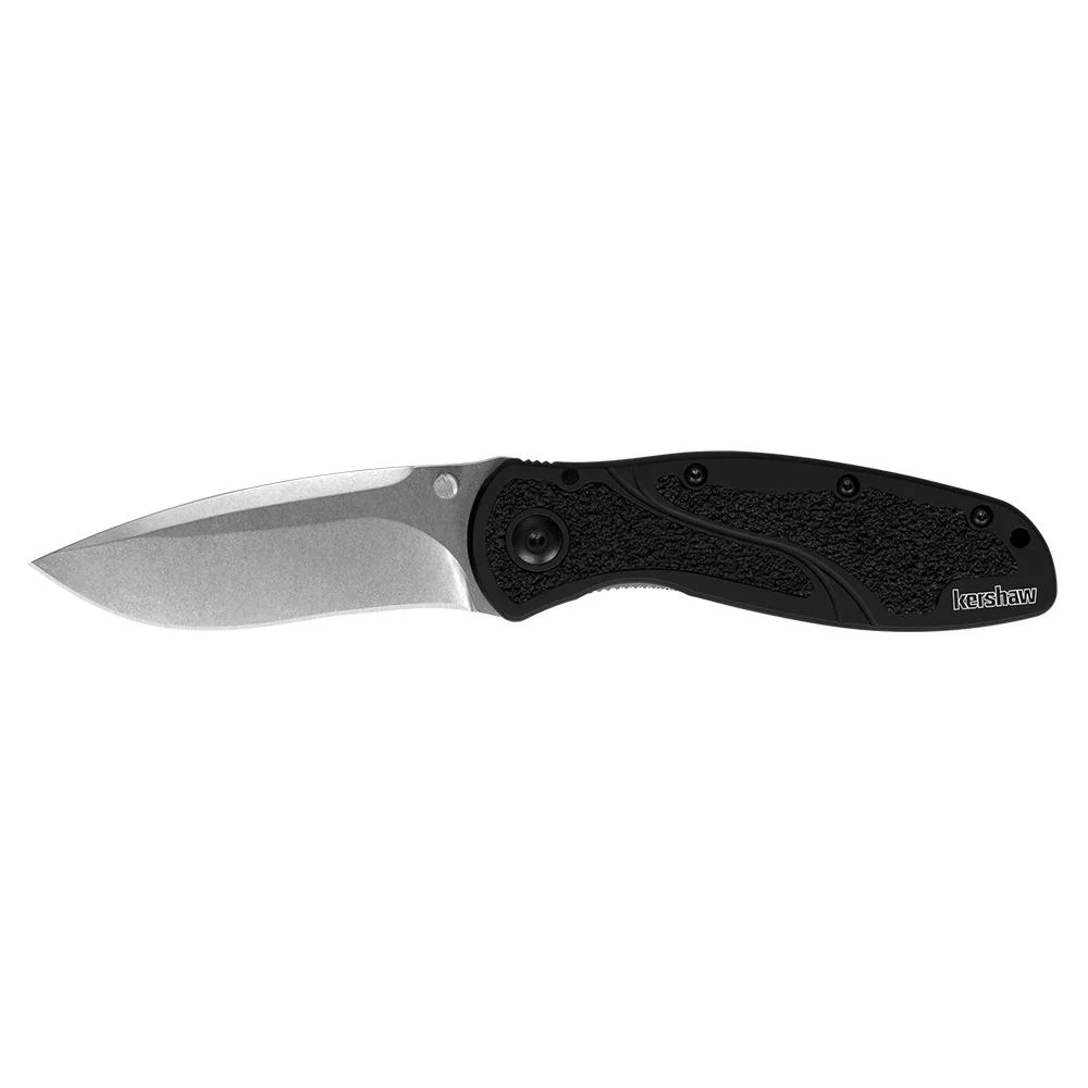 kershaw-blur-s30v-folding-knife-primary Kershaw Knives Kershaw Blur Folding Knife 3-2/5" Stonewashed Drop Point Blade Black