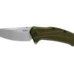 Kershaw Knives Kershaw Link Drop Point Knife Olive Aluminum (3.25" Stonewash 20CV)