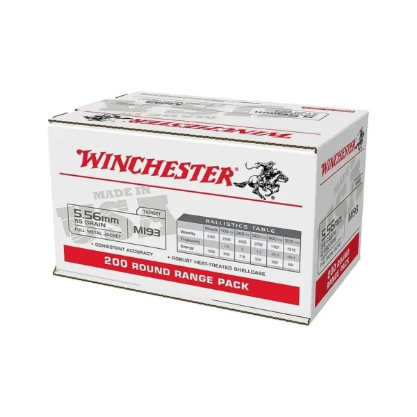 Winchester Ammunition Lake City Rifle Ammunition 5.56X45 NATO M193 55 gr. FMJ 3270 fps (4-200/ct) 800/ct