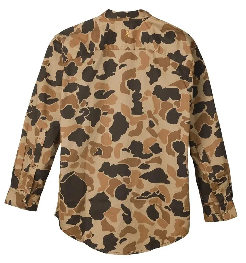 lightweight-cotton-camo-shirt-primary Browning Clothing Browning Wasatch-CB Shirt Button-Front 2 Pocket Vintage Tan Camo M