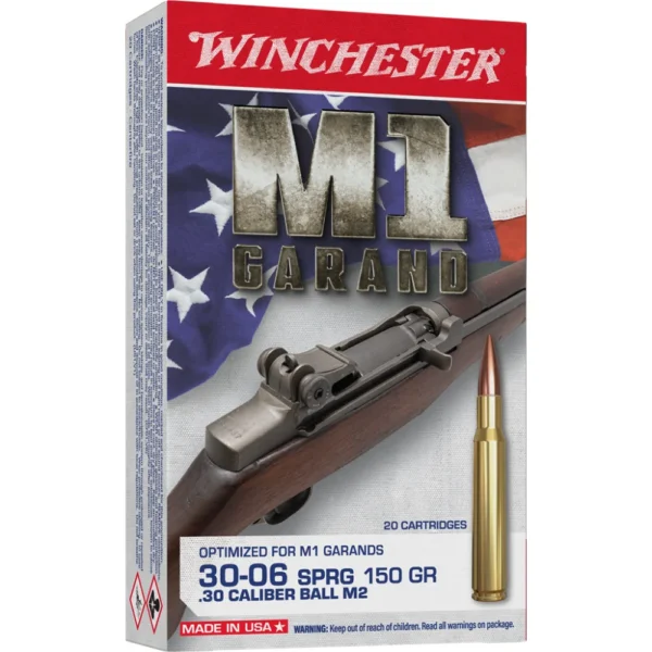 Winchester Ammunition Winchester M1 Garand Rifle Ammunition .30-06 Sprg 150 gr. FMJ 2740 fps 20/ct
