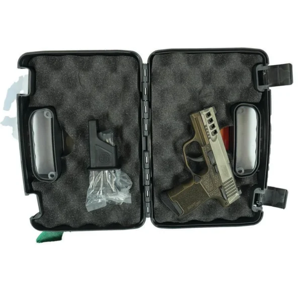 Sig Sauer Distressed Gray Slide/Brown Octagon Grip P365-380 Handgun 380 Auto 10rd Magazine 3.1" Barrel Black Manual Safety