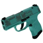Sig Sauer "Gun & Roses-Robin's Egg Blue" P365 Optic Ready Handgun 9mm Luger 10rd Magazines(2) 3.1" Barrel X-RAY 3 Sights