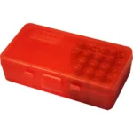Mtm Molded Products Company MTM Ammo Box for .41/.44 Mag/.45 LC 50 Rounds Clear Red
