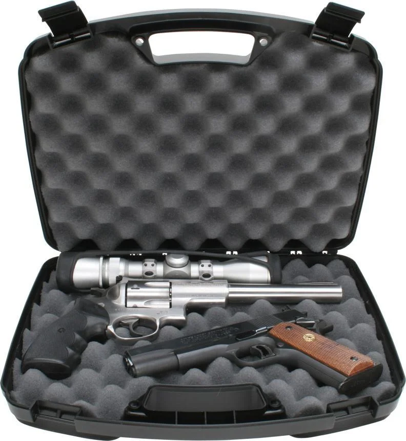 mtm-snap-latch-two-pistol-case-for-up-to-8-barrel-primary Mtm Molded Products Company MTM Snap-Latch Two 2 Pistol Case for Up to 8" Barrel - Black