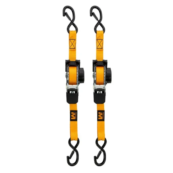 Gsm Muddy Retractable Ratchet Straps 1"x10 ft Orange 2/ct