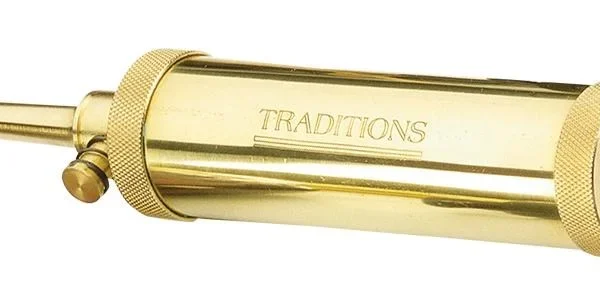 Traditions Performance Firearms Traditions Muzzleloader Deluxe Tubular Brass Flask with Valve - 2 oz