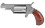 North American Arms NAA 22M Mini Revolver Handgun .22 Magnum 5rd Capacity 1.625" Barrel Silver with Wood Grip - alternate