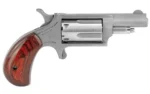 North American Arms NAA 22M Mini Revolver Handgun .22 Magnum 5rd Capacity 1.625" Barrel Silver with Wood Grip - alternate