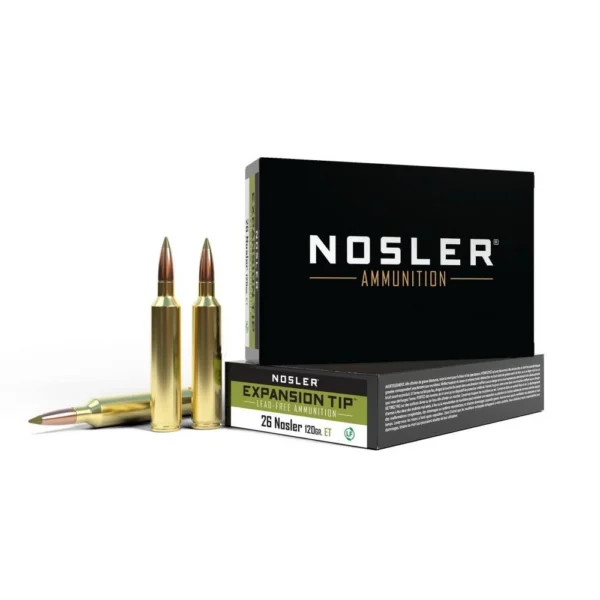 Nosler Bullets Inc. Nosler E-Tip Rifle Ammunition 26 Nosler 120gr E-Tip 3450 fps 20/ct