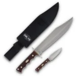 Battenfeld Knives Old Timer Bowie Fixed Blade Combo 10" Bowie Blade 3-1/2" Skinner Blade Brown