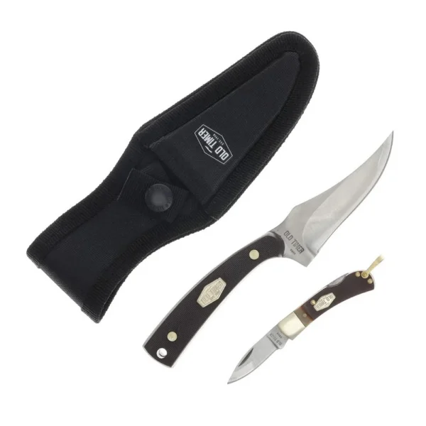 Battenfeld Knives Old Timer Sharpfinger Knife Combo 3-1/4" Clip Point Blade 1-3/5" Drop Point Blade