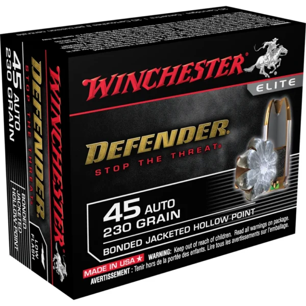 Winchester Ammunition WIN DEFENDER 45ACP 230GR JHP 20/200