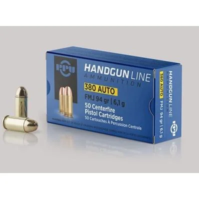 TRZ Trading Inc. PPU Handgun Ammunition .380 ACP 94 gr FMJ 951 fps 951 fps 1000/ct
