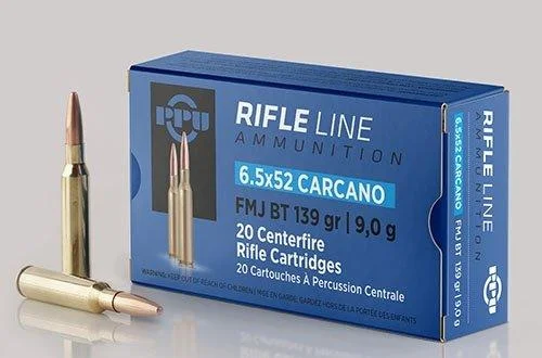 TRZ Trading Inc. PPU Rifle Ammunition 6.5mm x 52 Carcano 139 gr FMJ-BT 2525 fps 20/ct