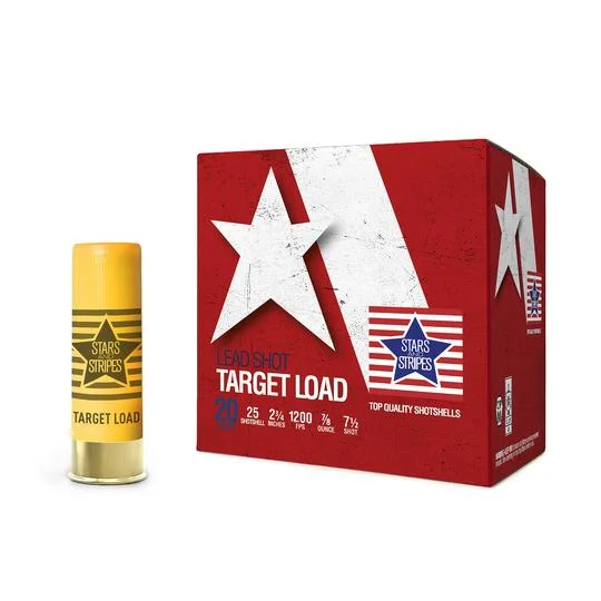 TRZ Trading Inc. PPU Stars & Stripes Target Shotshells 20ga 2-3/4" 7/8oz 1200 fps #7.5 25/ct