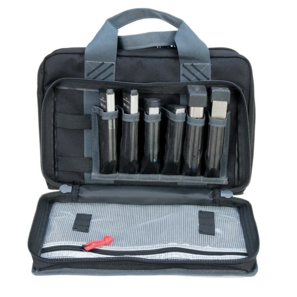 G-Outdoors Inc. G-Outdoors Quad Pistol Range Bag with Mag Storage and Dump Cups FDE