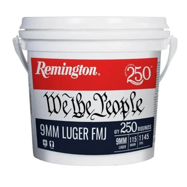 Remington Arms Co. Inc. Remington "We the People" Handgun Ammunition 9mm Luger 115gr FMJ 1145 fps 250/ct Bucket