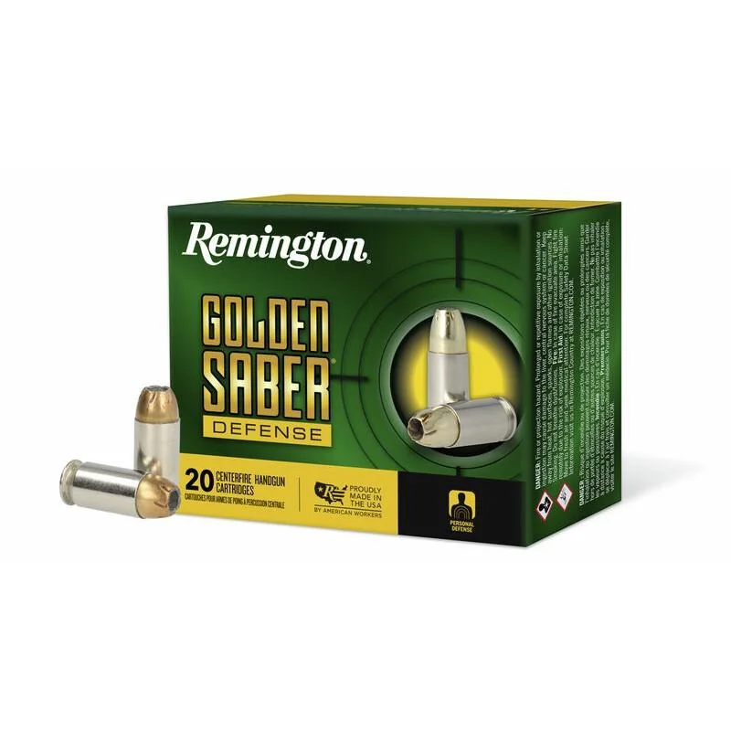 remington-golden-saber-defense-ammo-45-auto-primary Remington Arms Co. Inc. Remington Golden Saber Defense Ammunition .45 Auto 185gr BJHP 1015 fps 20/ct