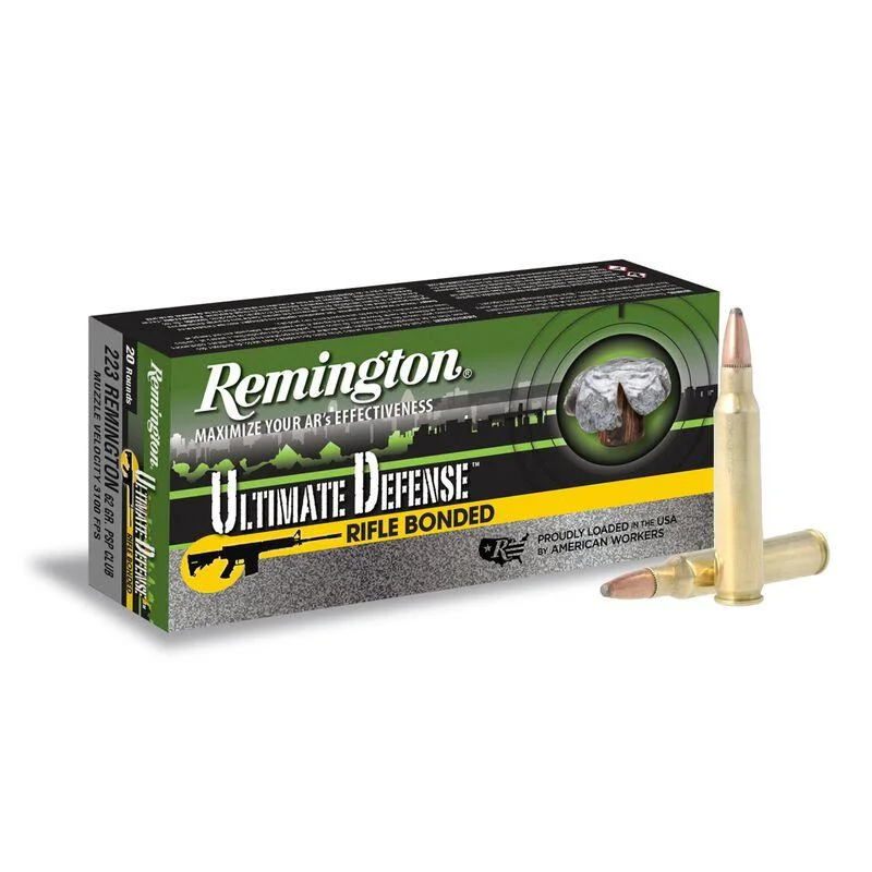 remington-ultimate-defense-223-rem-rifle-ammo-primary Remington Arms Co. Inc. Remington Ultimate Defense Rifle Ammo .223 Rem 62 gr SP 3100 fps 20/ct