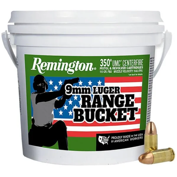 Remington Arms Co. Inc. Remington UMC "Range Bucket" Ammunition 9mm Luger 115 gr FMJ 1145 fps 350/ct