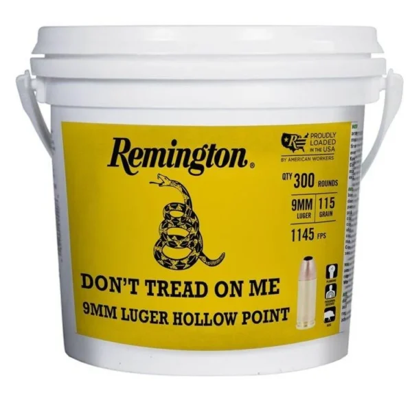 Remington Arms Co. Inc. Remington UMC 250th Anniversary "Don't Tread On ME" Ammunition 9mm Luger 115gr JHP 1145 fps 300/ct