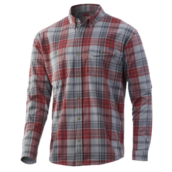 Marolina DBA HUK Huk Rutledge Fishing Flannel Volcanic Ash S