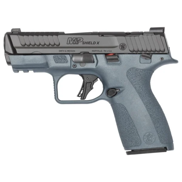 Smith & Wesson Inc. S&W Shield-X Blue Titanium Handgun 9mm Luger 13(1)&15(1)rd Magazines 3.6" Barrel Thumb Safety
