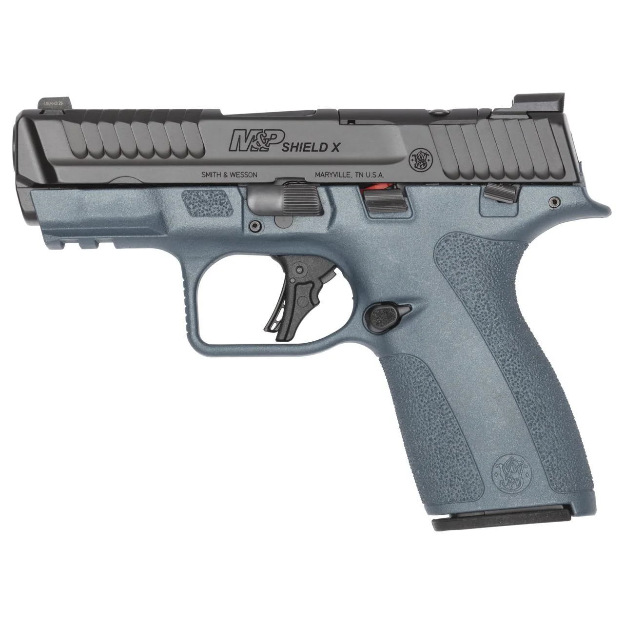 s-w-shield-x-blue-titanium-9mm-primary Smith & Wesson Inc. S&W Shield-X Blue Titanium Handgun 9mm Luger 13(1)&15(1)rd Magazines 3.6" Barrel Thumb Safety