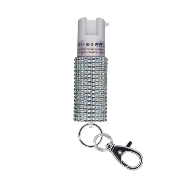 SABRE JEWELED SPRAY W/KEY RING SLV