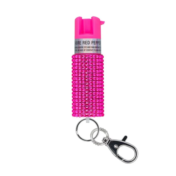 SABRE JEWELED SPRAY W/KEY RING PINK