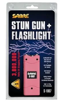 sabre-stun-gun-pink-primary Security Equipment Corporation Sabre 3.8 Million Volt Stun Gun with LED Flashlight - Pink