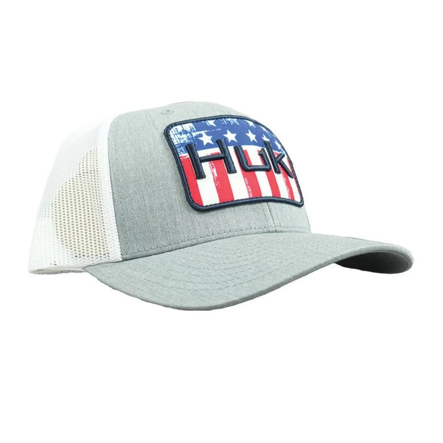 salute-trucker-hat-heather-grey-primary Marolina DBA HUK Huk Salute Trucker Hat Heather Grey