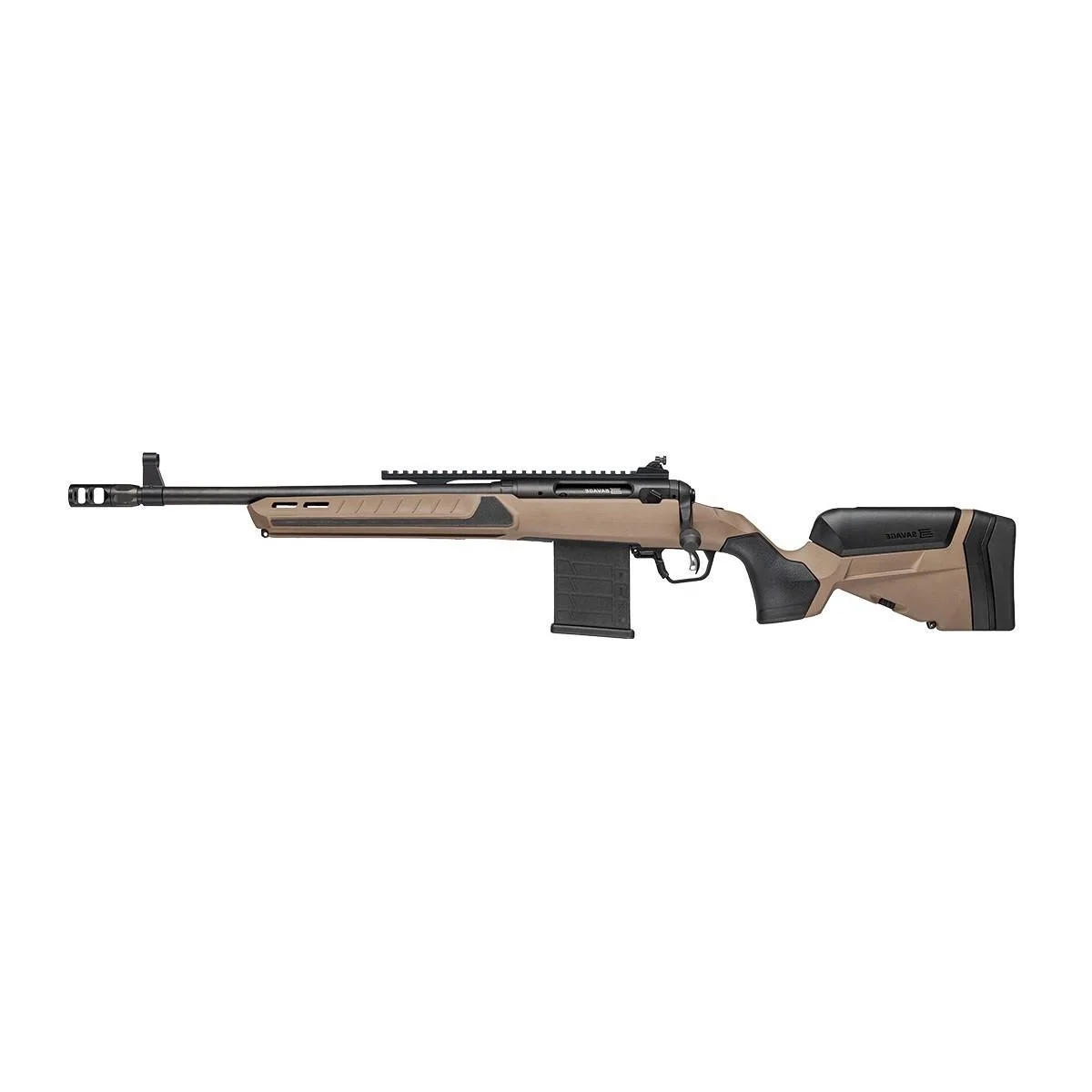 savage-110-scout-450-bushmaster-primary Savage Arms Savage 110 Scout Left Hand V2 Rifle 450 Bushmaster 4rd Magazine 16.5 Threaded Barrel Tan Stock