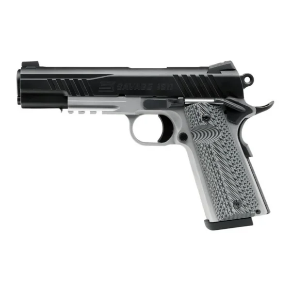 Savage Arms Savage 1911 Gov't Style Handgun 9mm Luger 10rd Magazines (1) 5" Barrel Black and Stainless with Rail -DEMO
