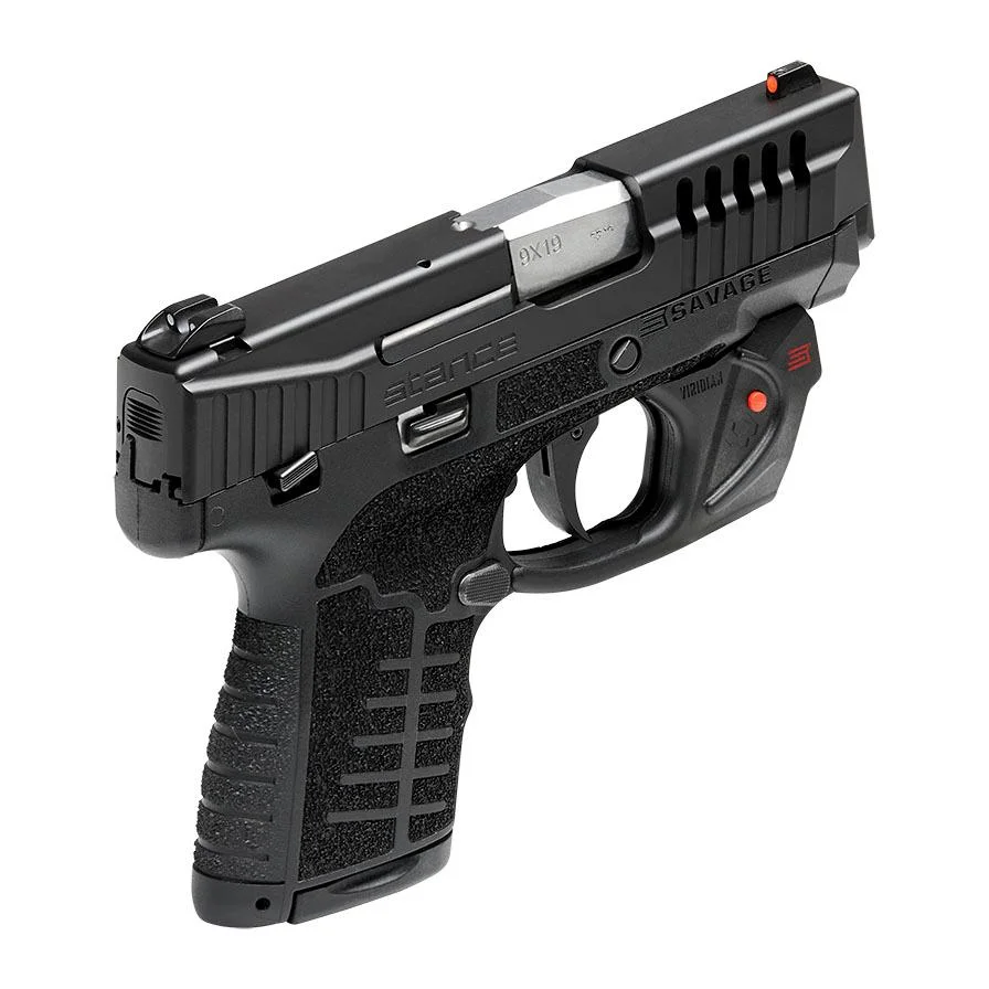savage-stance-black-manual-safety-laser-9mm-primary Savage Arms Stance Black Manual Safety Laser Handgun 9mm Luger 7 & 8rd Magazines 3.2" Barrel Black