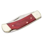 Battenfeld Knives Schrade Uncle Henry Smokey Lockback Folding Knife 2-7/8" Clip Point Blade Wood with Leather Sheath