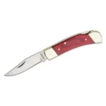 Battenfeld Knives Schrade Uncle Henry Smokey Lockback Folding Knife 2-7/8" Clip Point Blade Wood with Leather Sheath