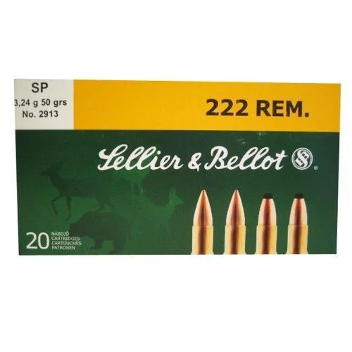 Mag-Tech/Sellier- Bellot Sellier & Bellot Rifle Ammunition .222 Rem 50 gr SP 20/ct