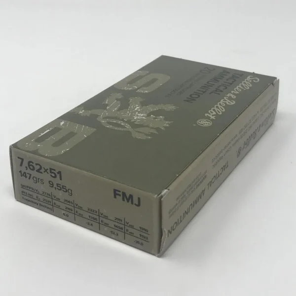 Mag-Tech/Sellier- Bellot Sellier & Bellot M80 Rifle Ammunition 7.62X51 NATO 147gr FMJ 2776 fps 20/ct