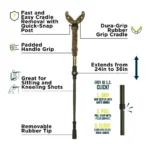 The Allen Company Inc. Allen Shocker Tom Maker Click-Stix Shooting Stick 36" Green Camo - alternate view 3